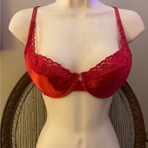 Victoria's Secret Vibrant Red Lace Bra 36B